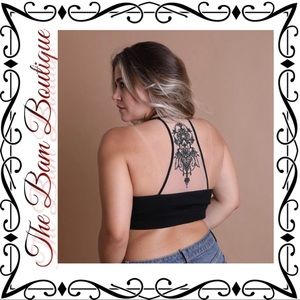 Plus Size Tattoo Mesh Racerback Bralette